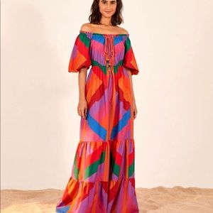 Farm Rio Amanda Stripe Maxi Dress